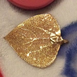 14k gold plated Leaf Pendant